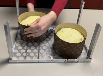SMART Girapanettoni tray with panettone ready for baking